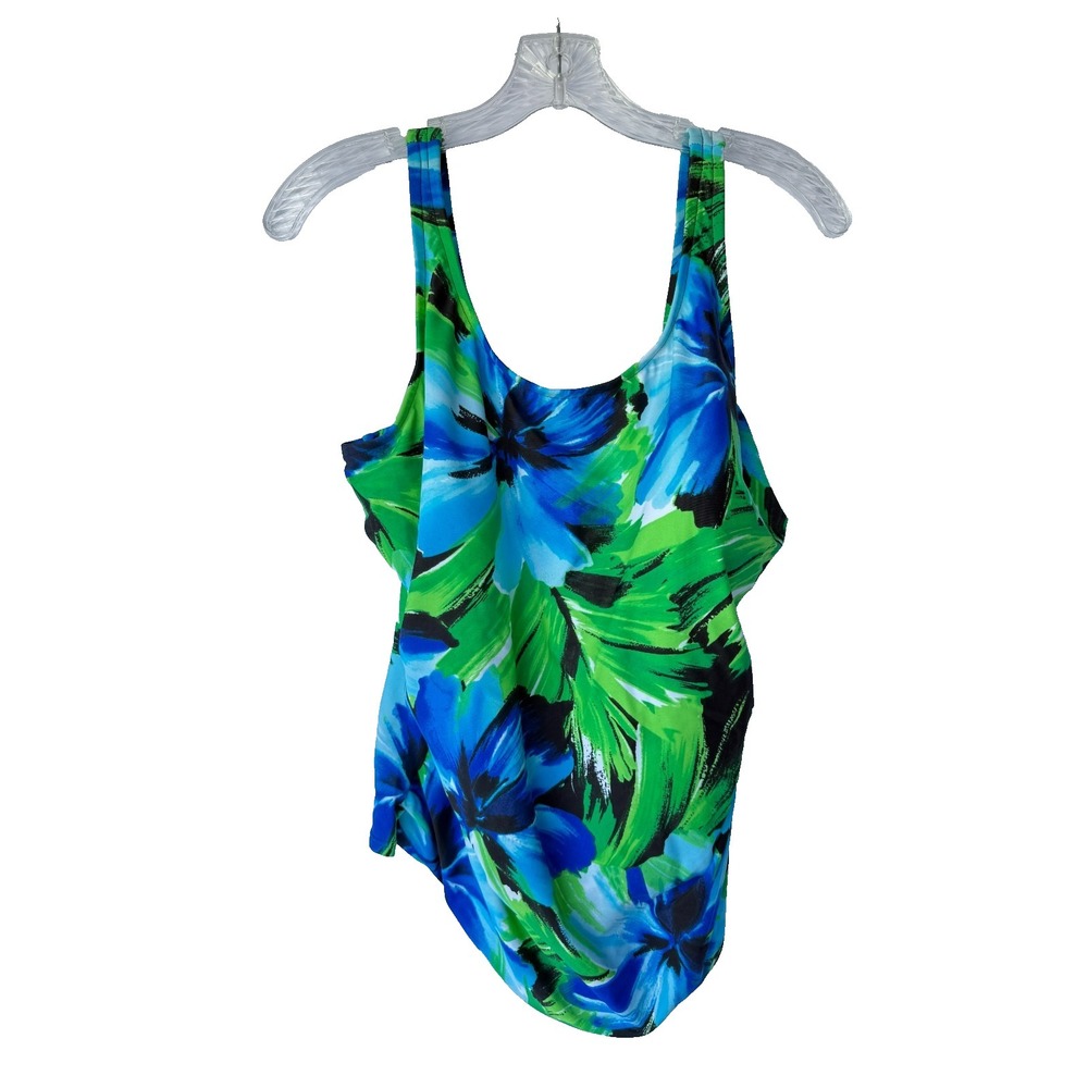 Sunsets Woman 18W Tankini Top Secret Garden Floral Shirred Cami Swimsuit Tropics